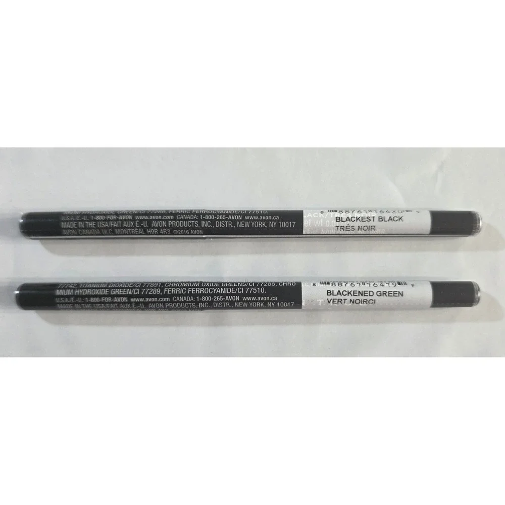 Avon True Color Glimmersticks Eyeliner Set Blackest Black & Blackened Green NEW